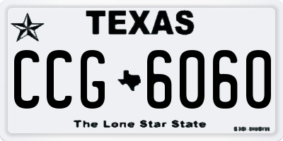 TX license plate CCG6060