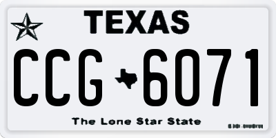 TX license plate CCG6071