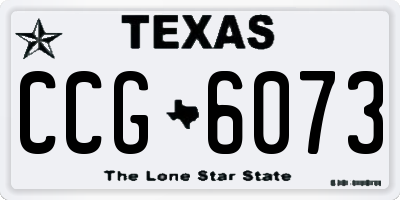 TX license plate CCG6073