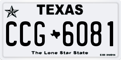TX license plate CCG6081