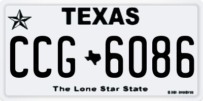 TX license plate CCG6086