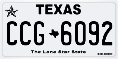 TX license plate CCG6092