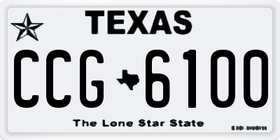 TX license plate CCG6100