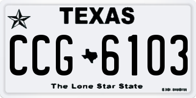 TX license plate CCG6103