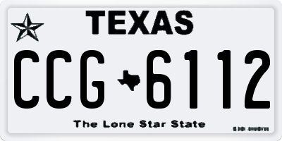 TX license plate CCG6112