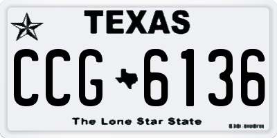 TX license plate CCG6136