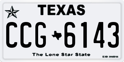 TX license plate CCG6143