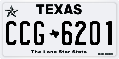 TX license plate CCG6201