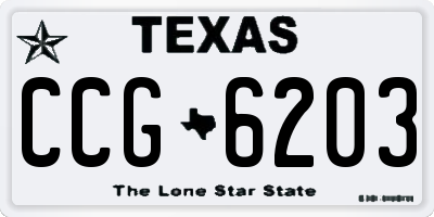 TX license plate CCG6203
