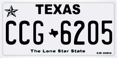 TX license plate CCG6205