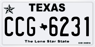 TX license plate CCG6231