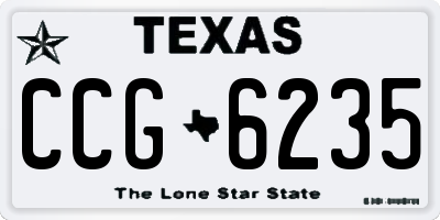 TX license plate CCG6235