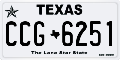 TX license plate CCG6251