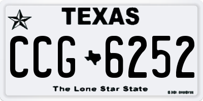 TX license plate CCG6252