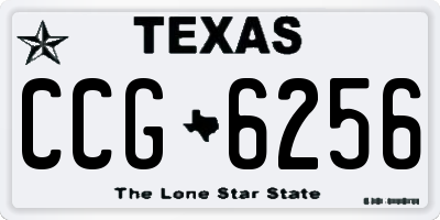 TX license plate CCG6256