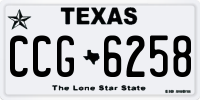 TX license plate CCG6258
