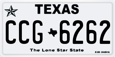 TX license plate CCG6262