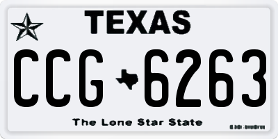 TX license plate CCG6263