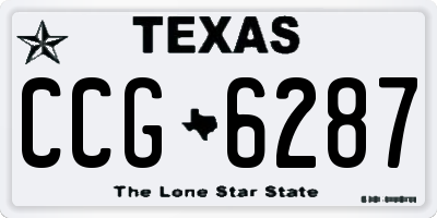 TX license plate CCG6287