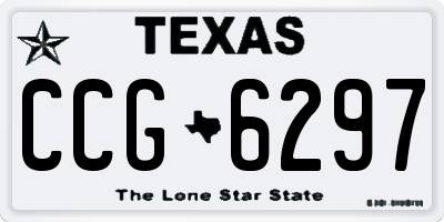 TX license plate CCG6297