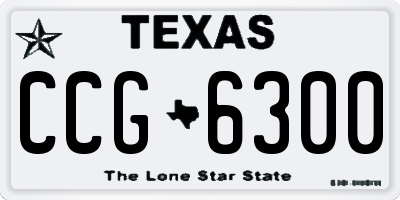 TX license plate CCG6300