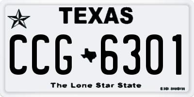 TX license plate CCG6301