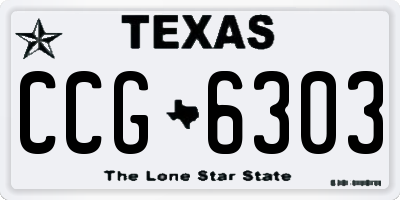 TX license plate CCG6303