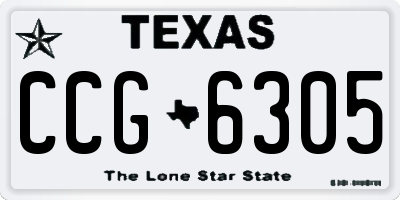 TX license plate CCG6305