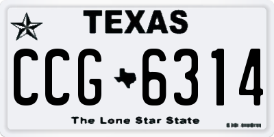 TX license plate CCG6314
