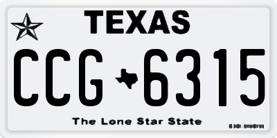 TX license plate CCG6315