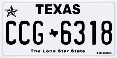 TX license plate CCG6318