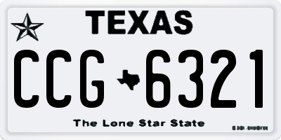 TX license plate CCG6321