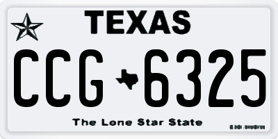 TX license plate CCG6325