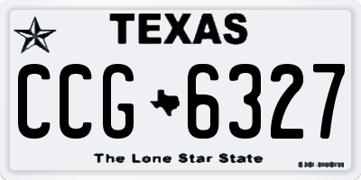 TX license plate CCG6327