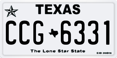 TX license plate CCG6331