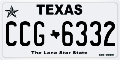 TX license plate CCG6332