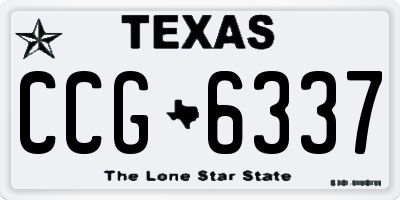 TX license plate CCG6337