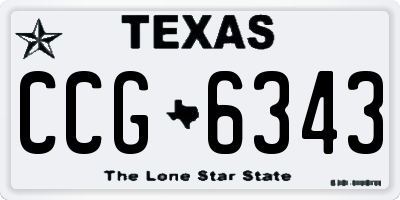 TX license plate CCG6343