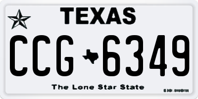 TX license plate CCG6349