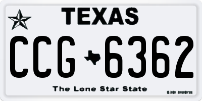 TX license plate CCG6362