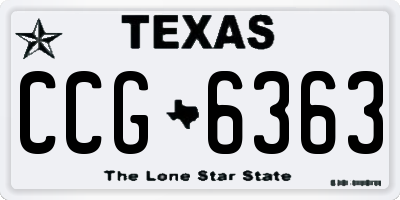 TX license plate CCG6363