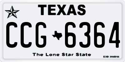 TX license plate CCG6364