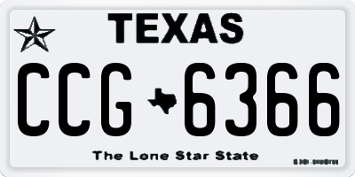 TX license plate CCG6366