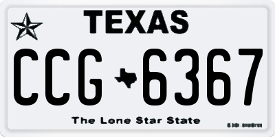 TX license plate CCG6367