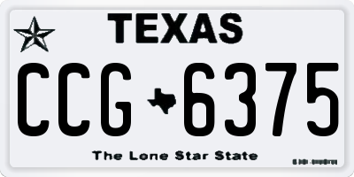 TX license plate CCG6375