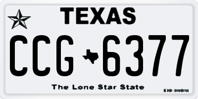 TX license plate CCG6377