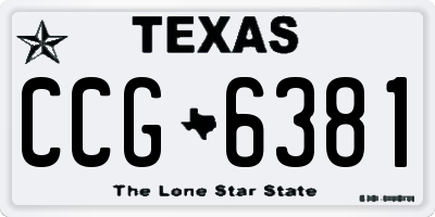 TX license plate CCG6381