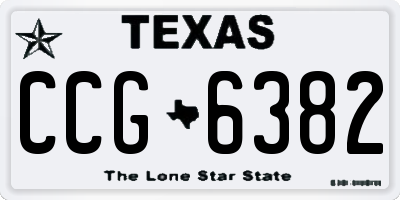TX license plate CCG6382
