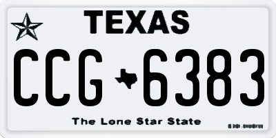 TX license plate CCG6383