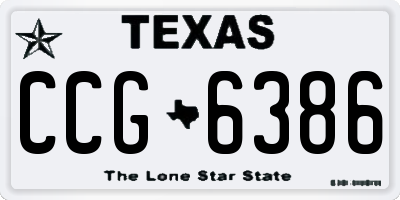 TX license plate CCG6386